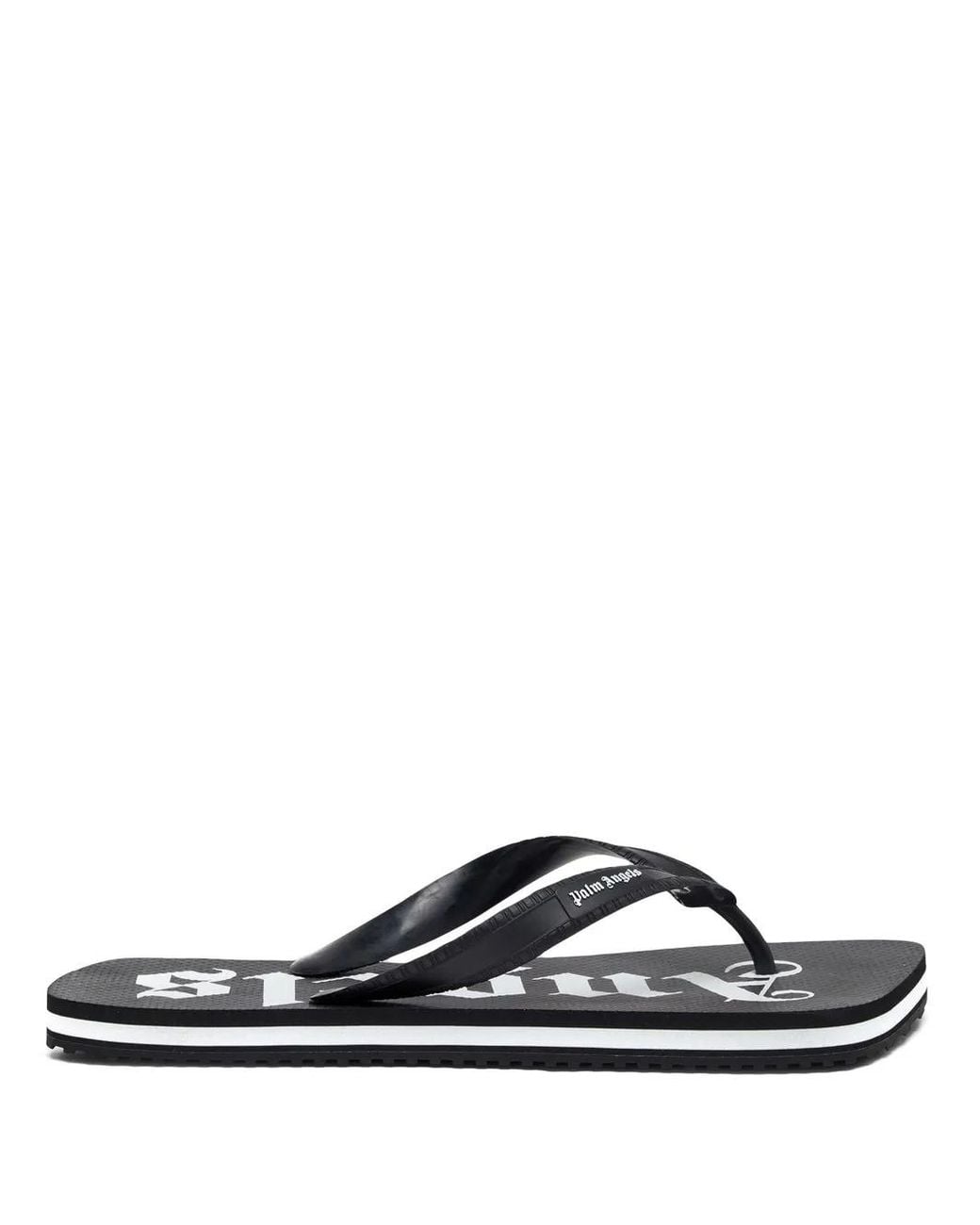 Palm Angels White Logo-Print Flip Flops for men