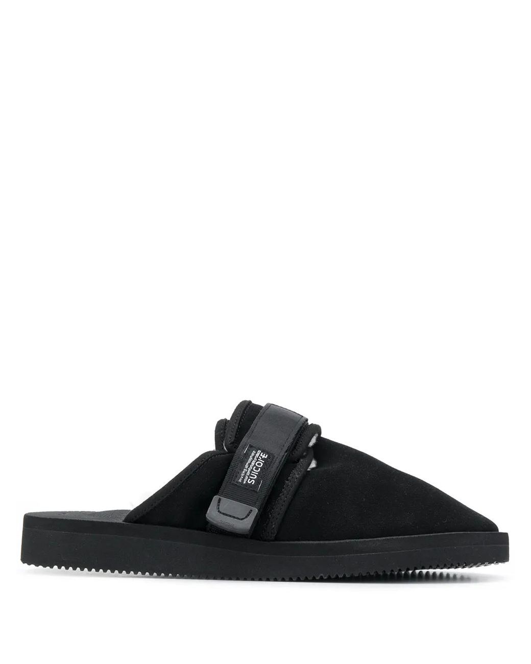 Suicoke Black Touch Strap Slippers