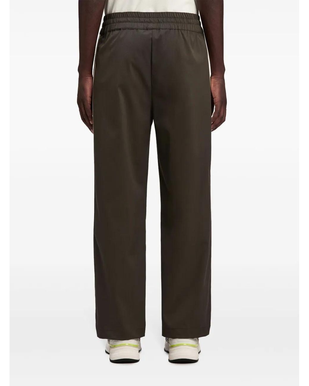 Palm Angels Green Logo-Embroidered Wool Track Pants for men