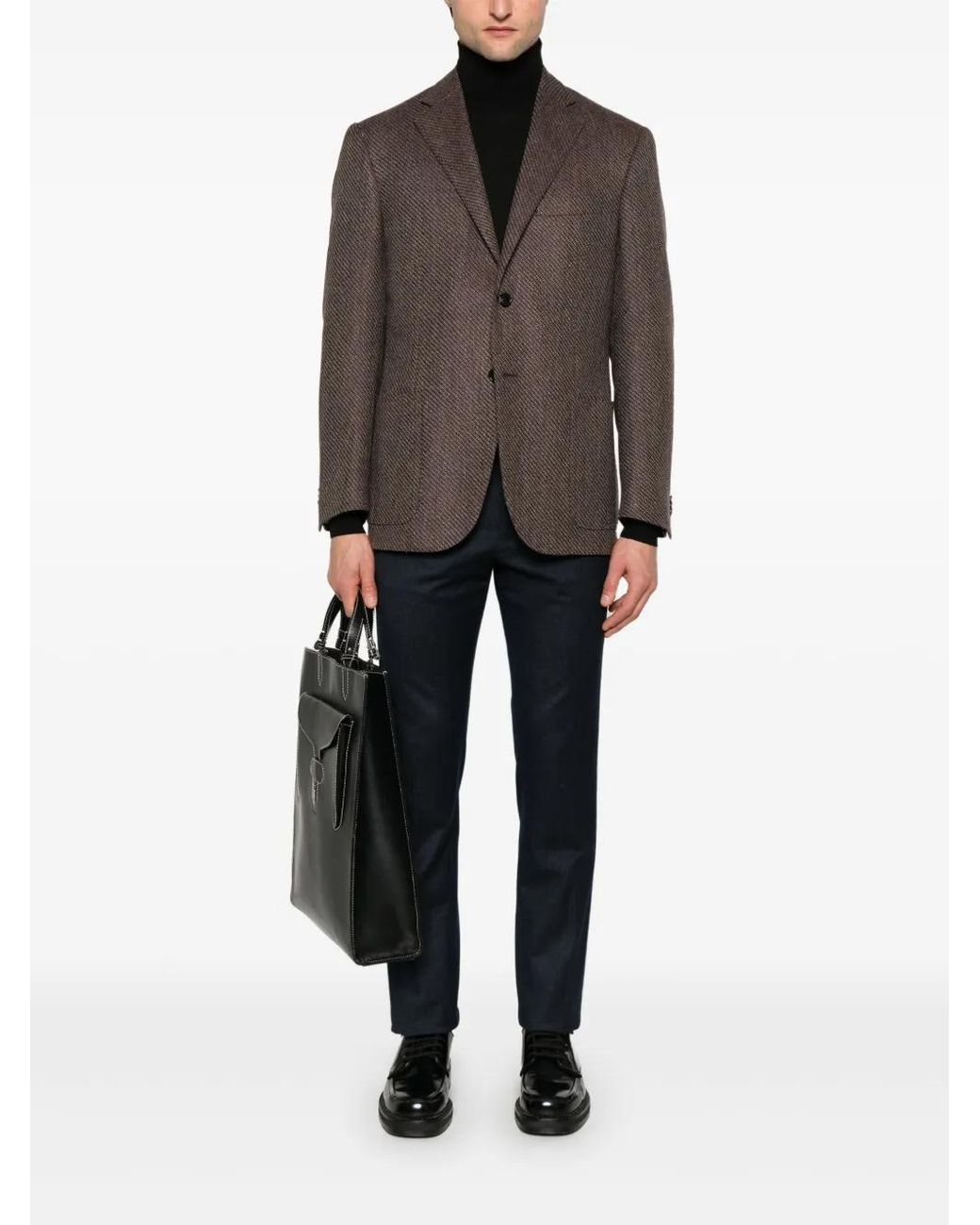 Corneliani Brown Single-Breasted Blazer for men