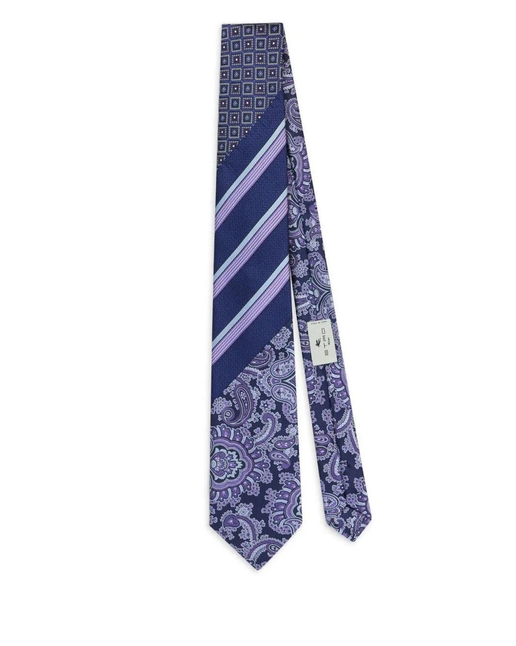Etro Blue Patchwork Tie for men