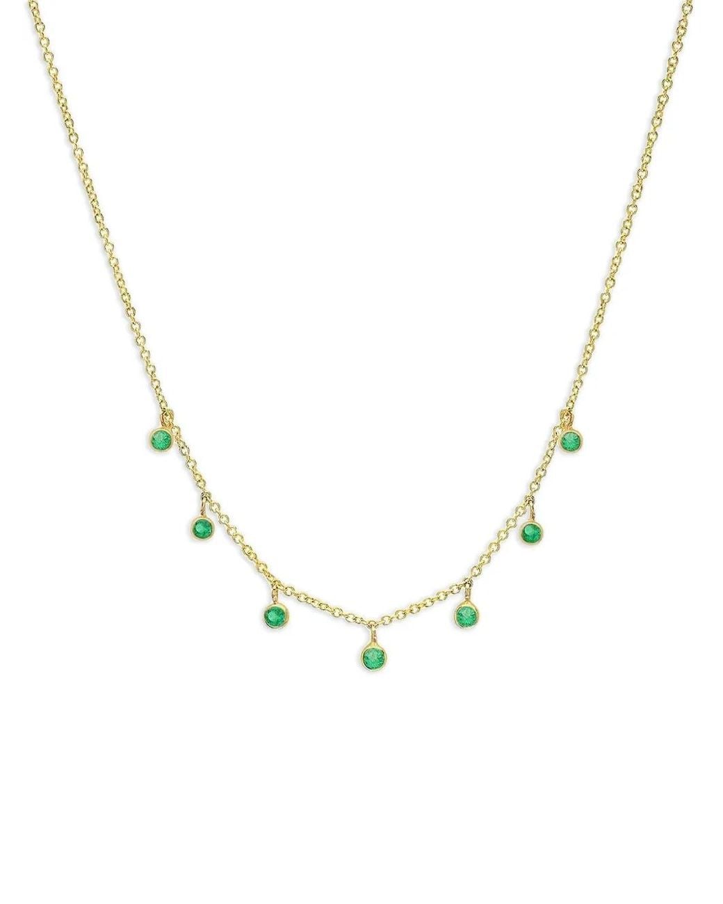 Jennifer Meyer Metallic Emerald Mini Bezel Necklace