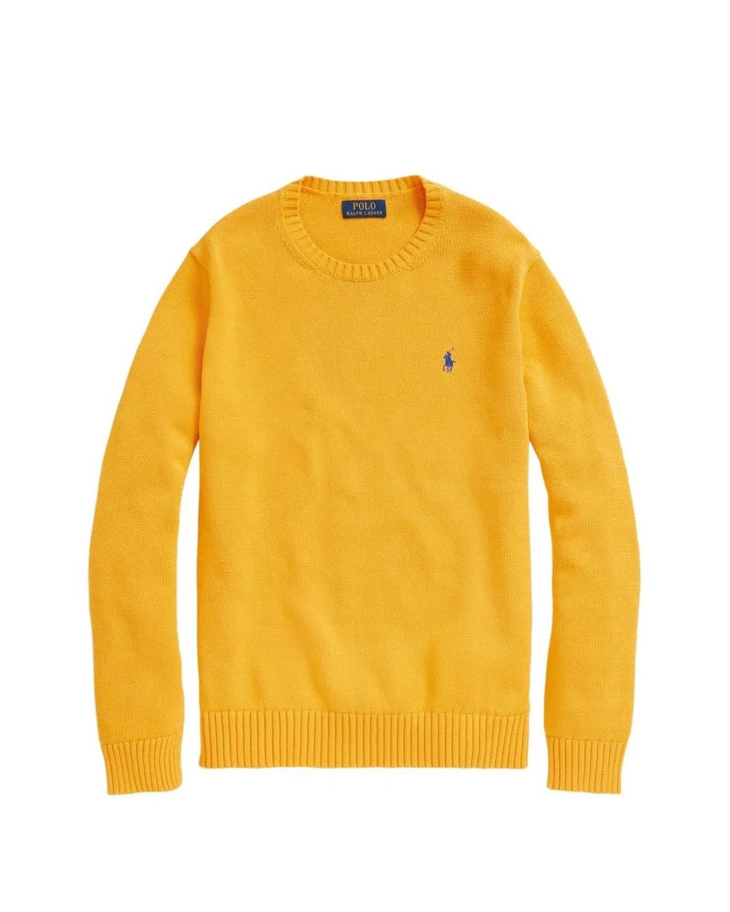 Polo Ralph Lauren Yellow Embroidered-Logo Crew-Neck Sweater for men