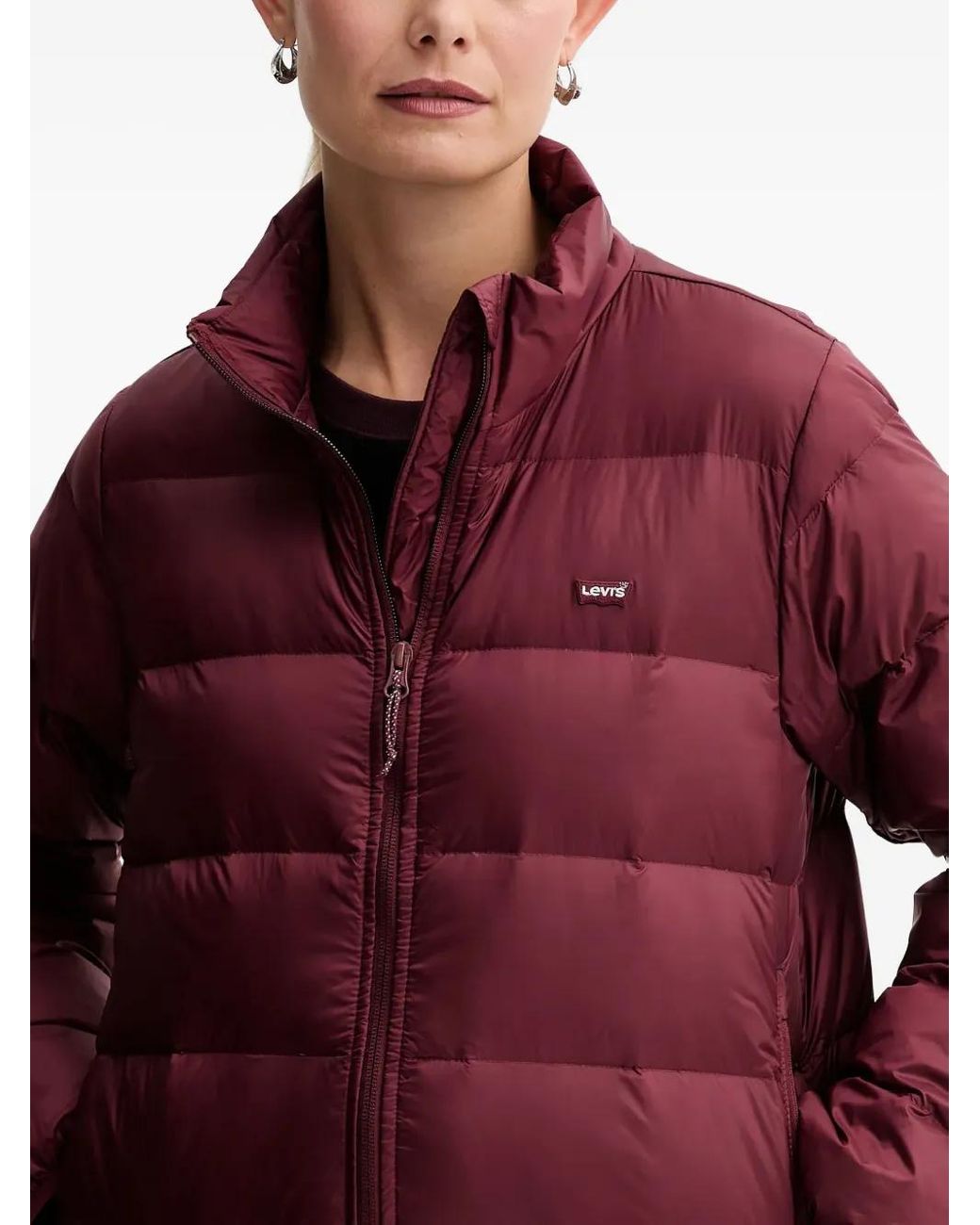 Levi's Red Willa Down Packable Zip Puffer Jacket
