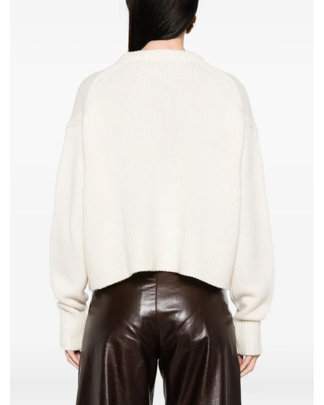 Maje White Jumper With Floral Brooch