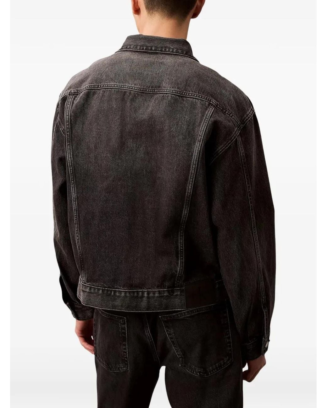 Calvin Klein Black Cotton Denim Jacket for men