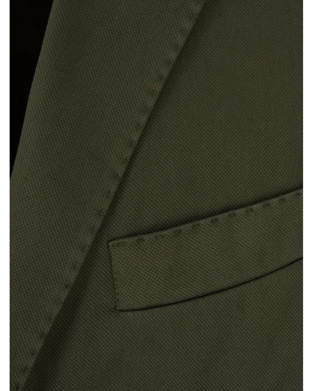 RUSSO CAPRI Green Button Oxford Cotton Blazer for men