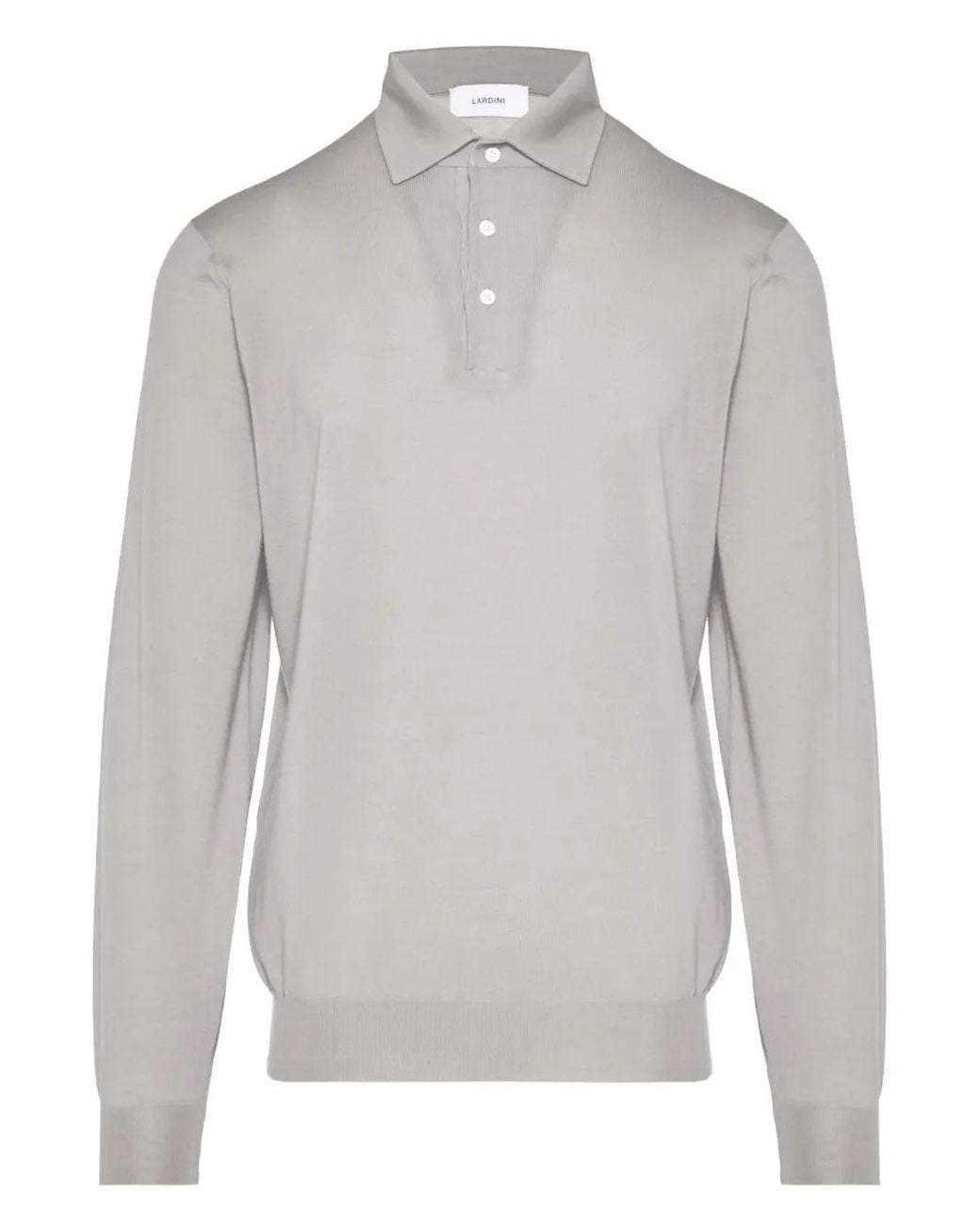 Lardini Gray Long-Sleeve Polo Shirt for men