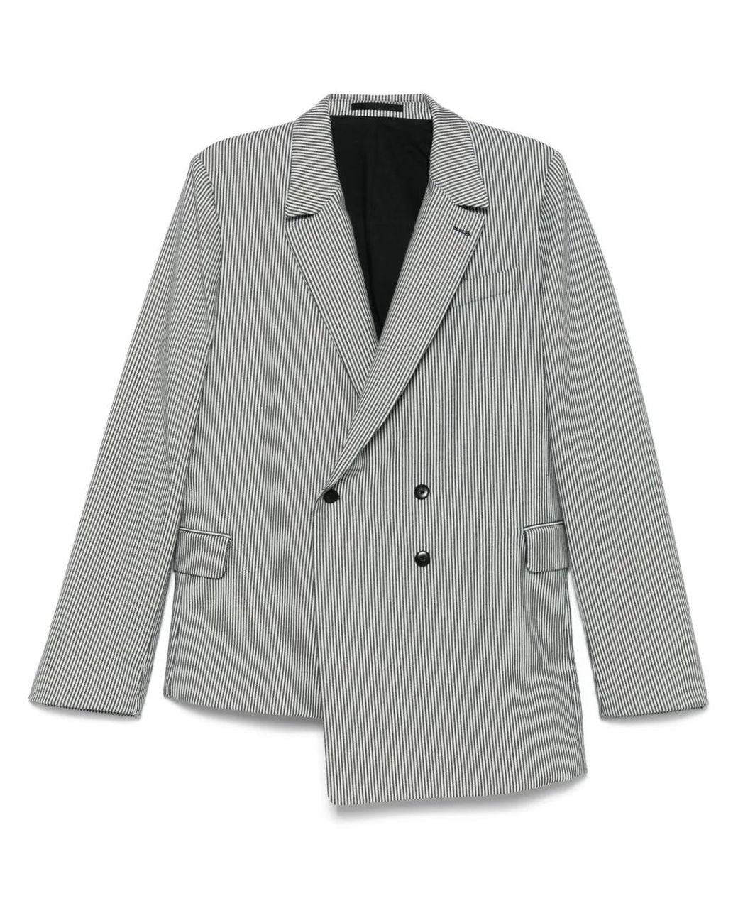 Blazer A Righe di Random Identities in Gray da Uomo