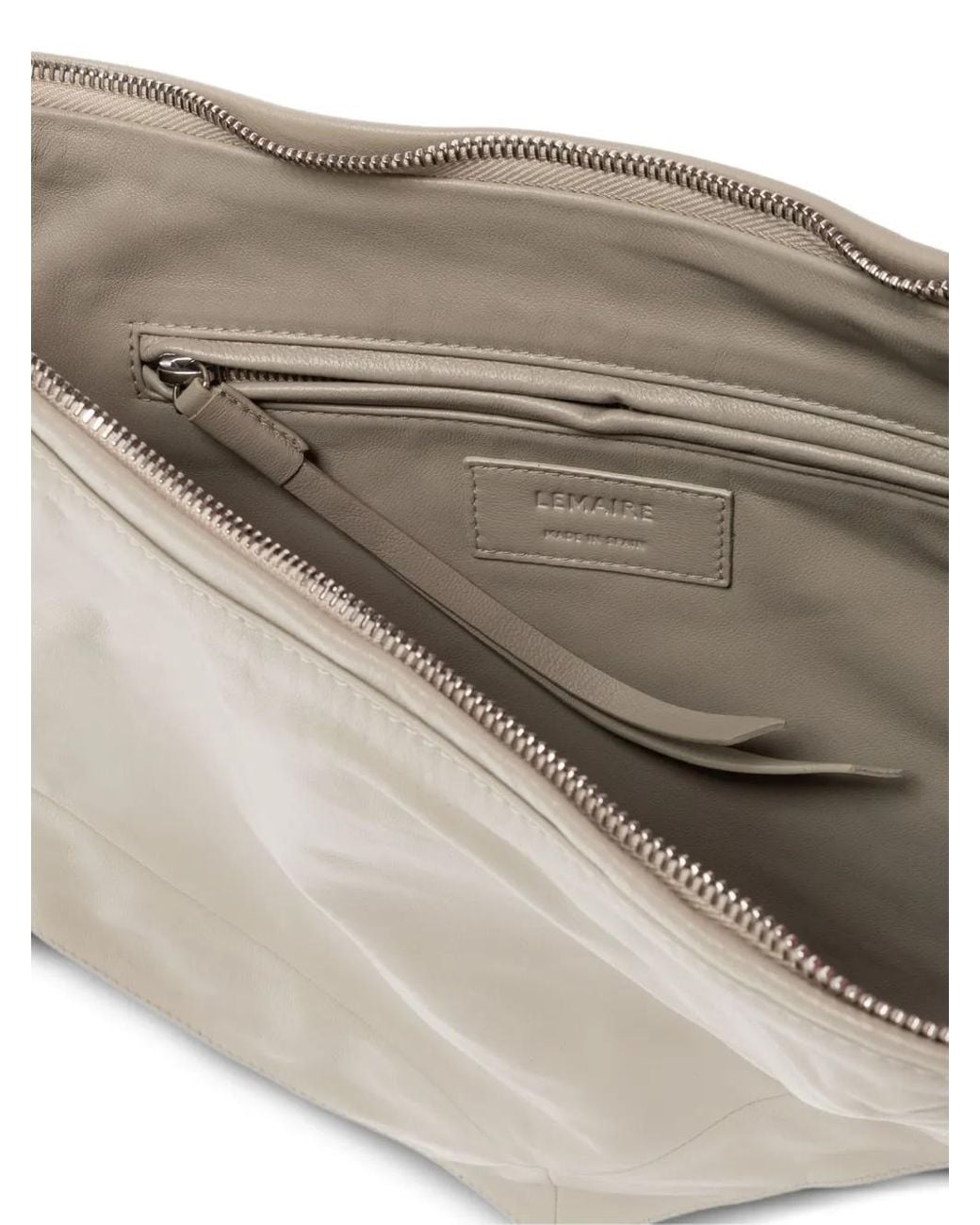 Lemaire White Scarf Leather Shoulder Bag