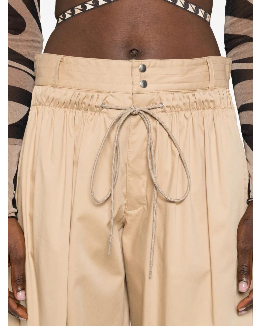 Aniye By White Drawstring Closure Trousers