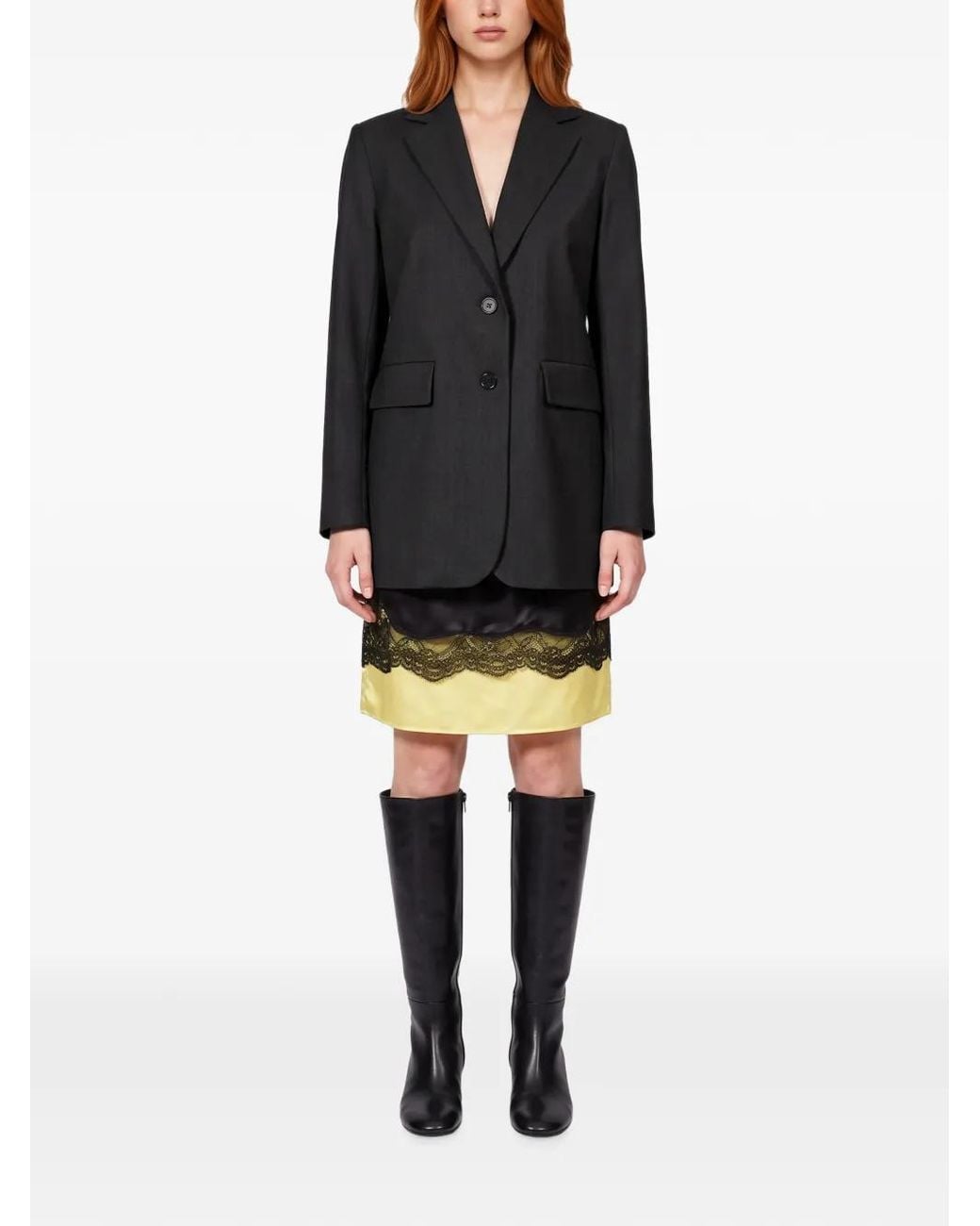 Antonelli Black Single-Breasted Notched-Lapels Jacket