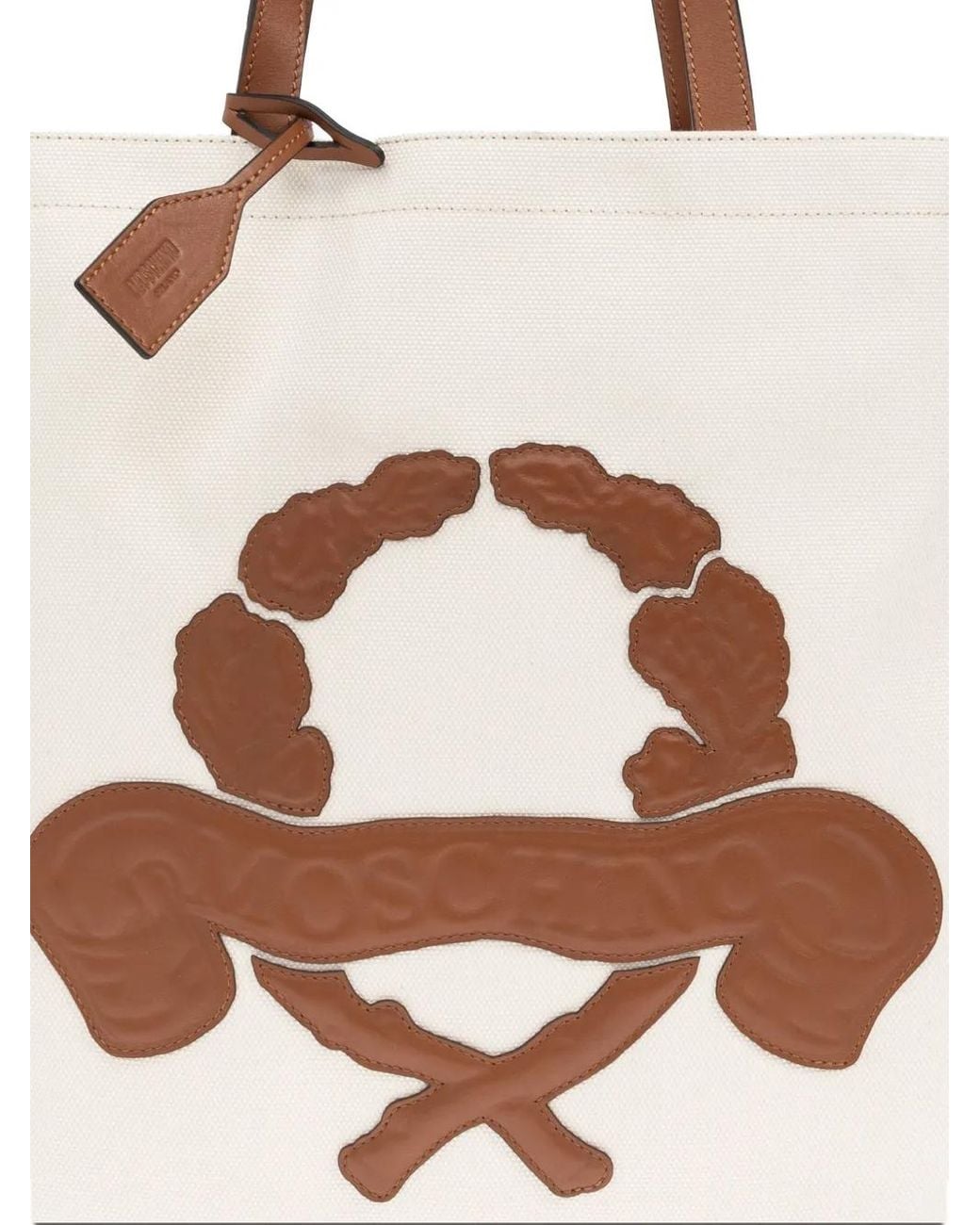 Moschino White Logo-Debossed Shoulder Bag