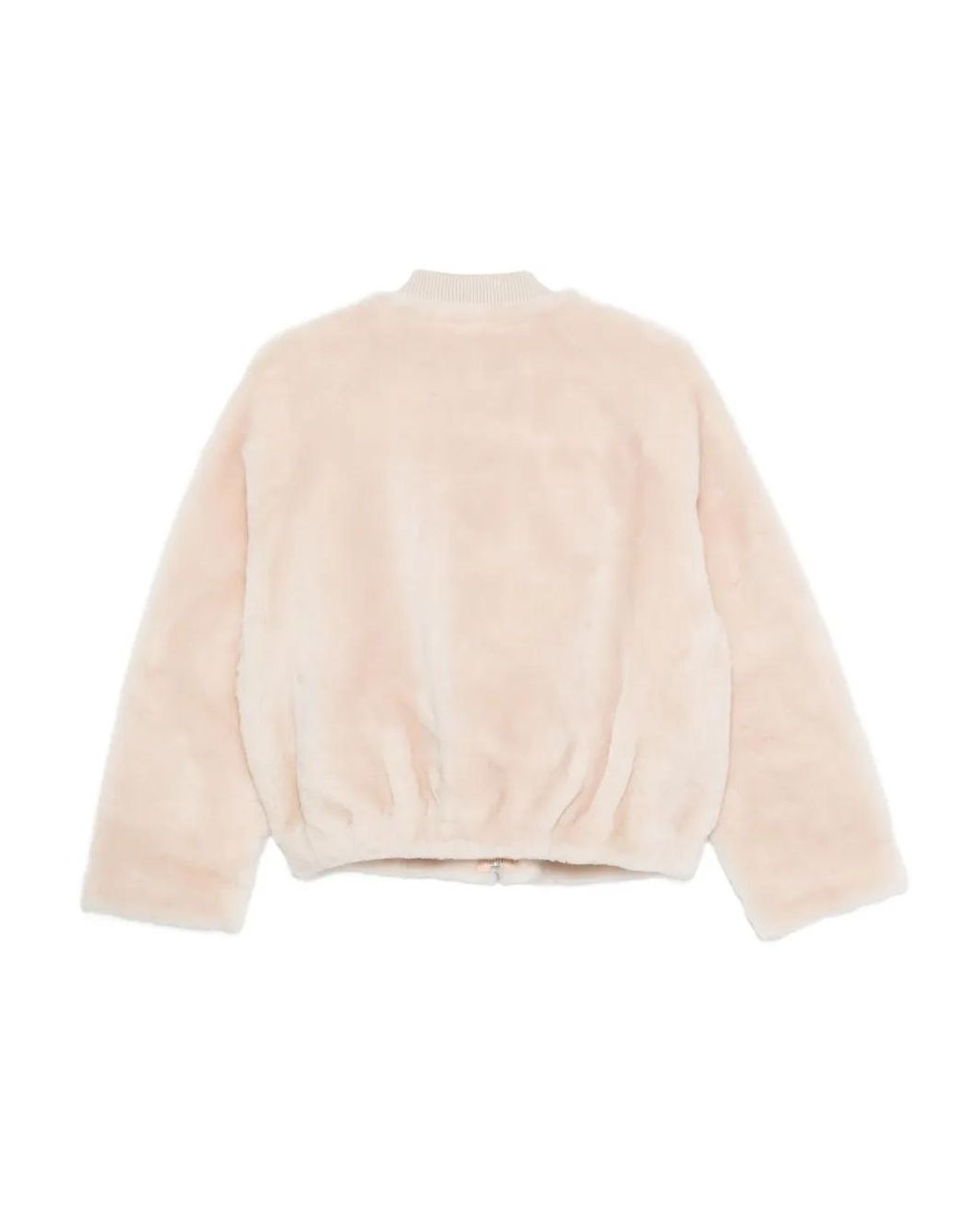 Liska Natural Ribbed-Cuff Bomber Jacket