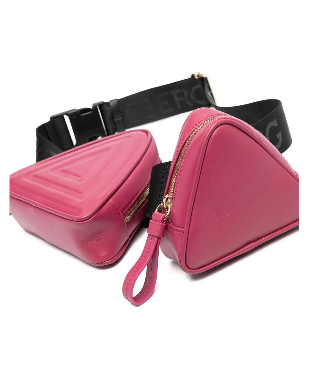 Iceberg Pink Leather Triangle Belt Bag