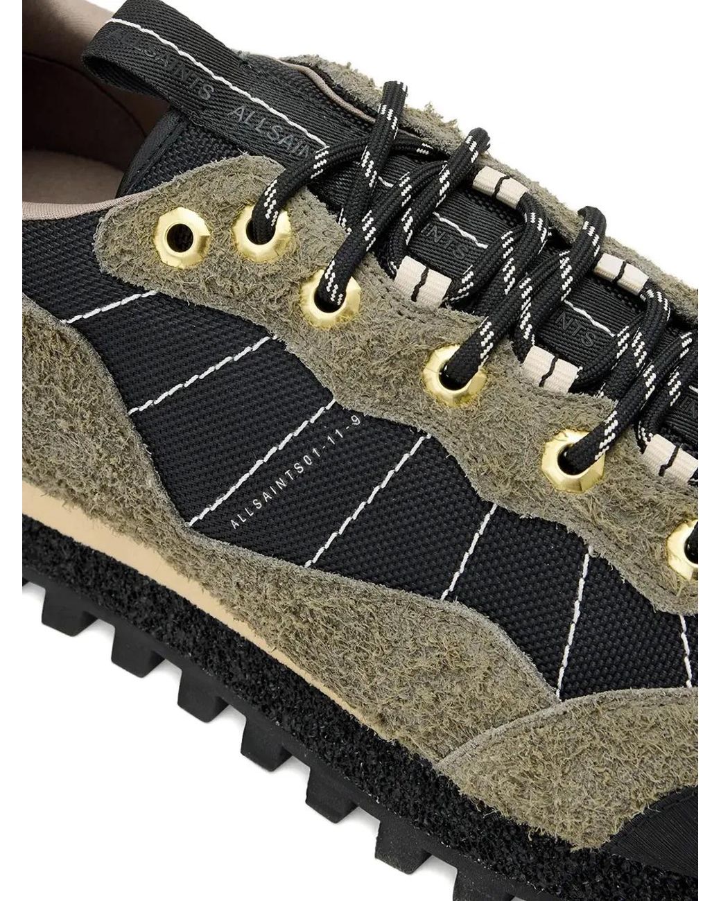 AllSaints Green Suede Nevis Sneakers for men