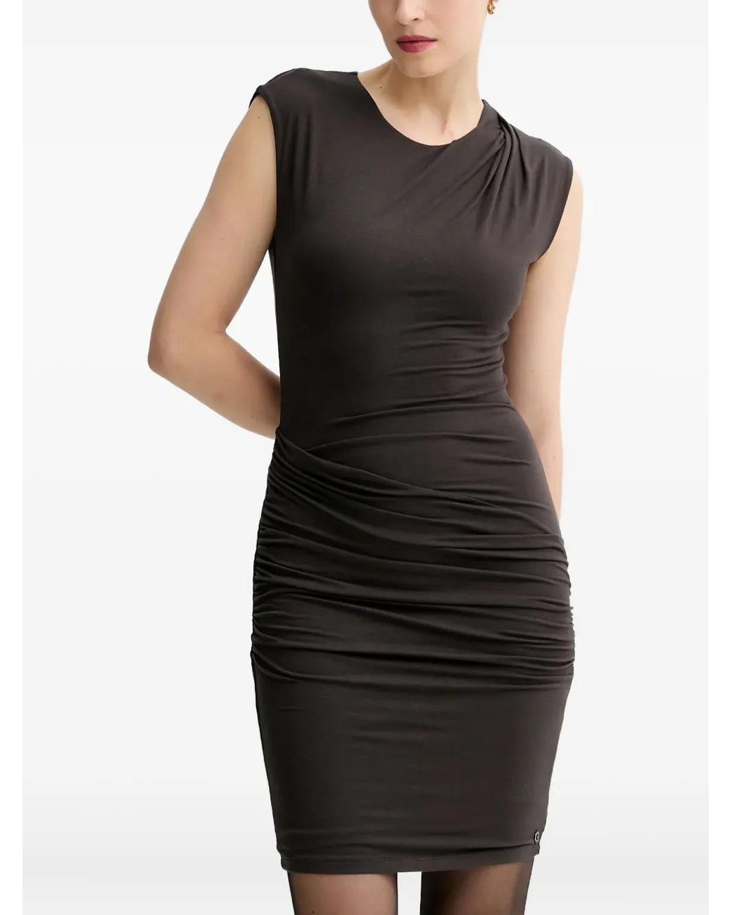 Guess Black Jolie Draped Mini Dress