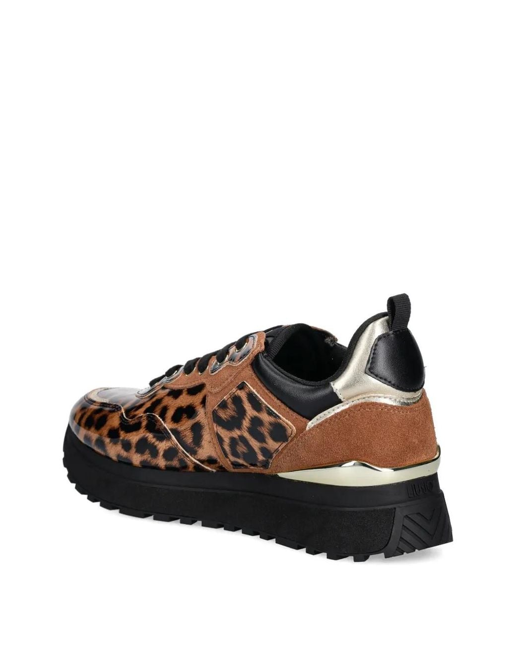 Liu Jo Brown Leopard-Print Sneakers