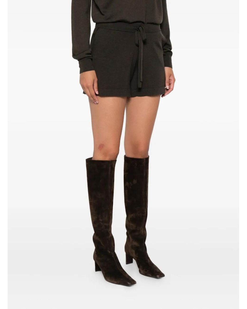 P.A.R.O.S.H. Black Drawstring-Waist Shorts