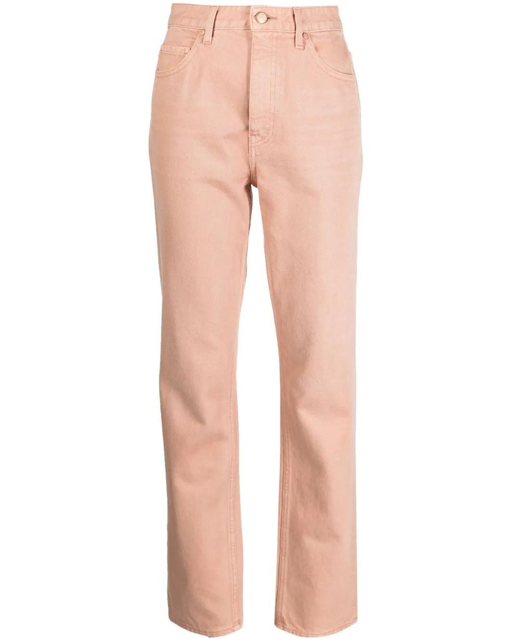 Ulla Johnson Pink Mid-Rise Straight-Leg Jeans