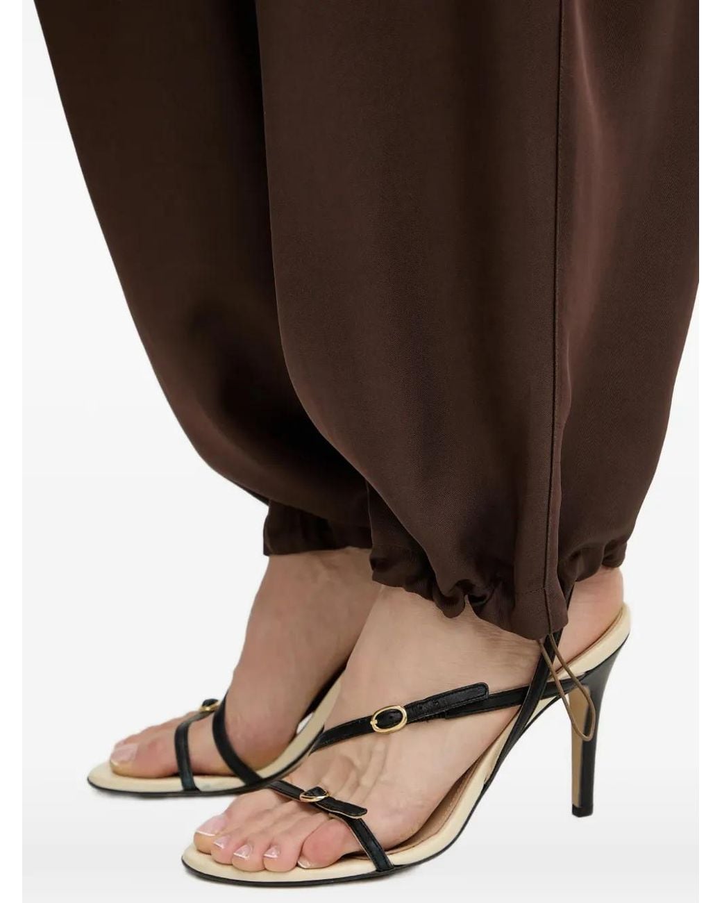 SIMONA CORSELLINI Brown Drawstring Trousers