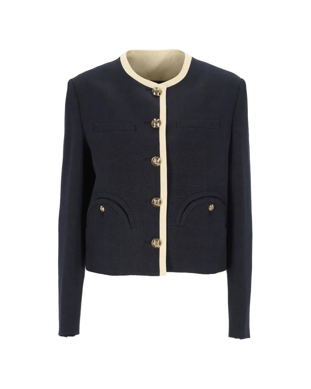 Blazé Milano Blue Buttoned Trim Jacket