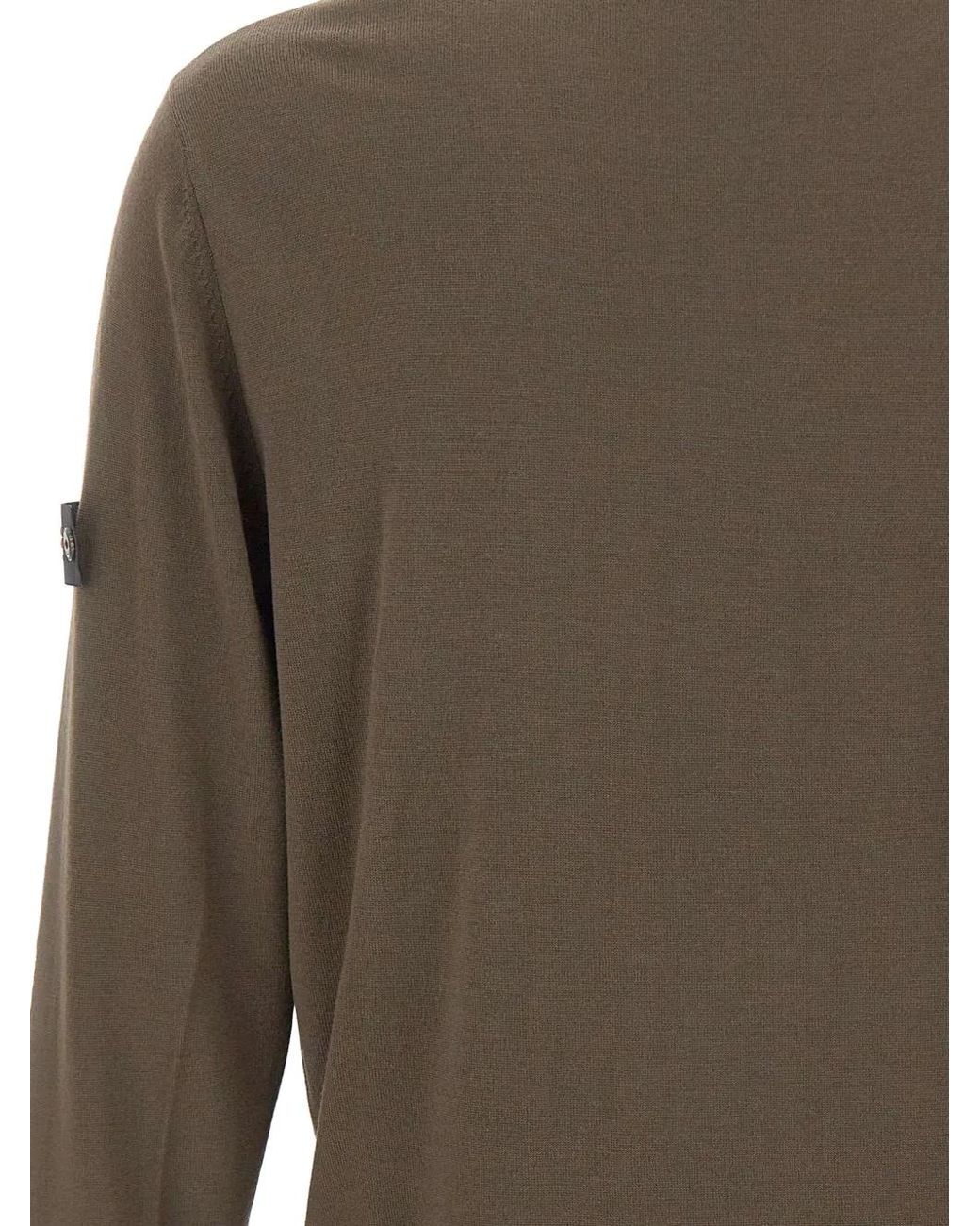 Peuterey Gray Logo-Patch Crew-Neck Sweater for men