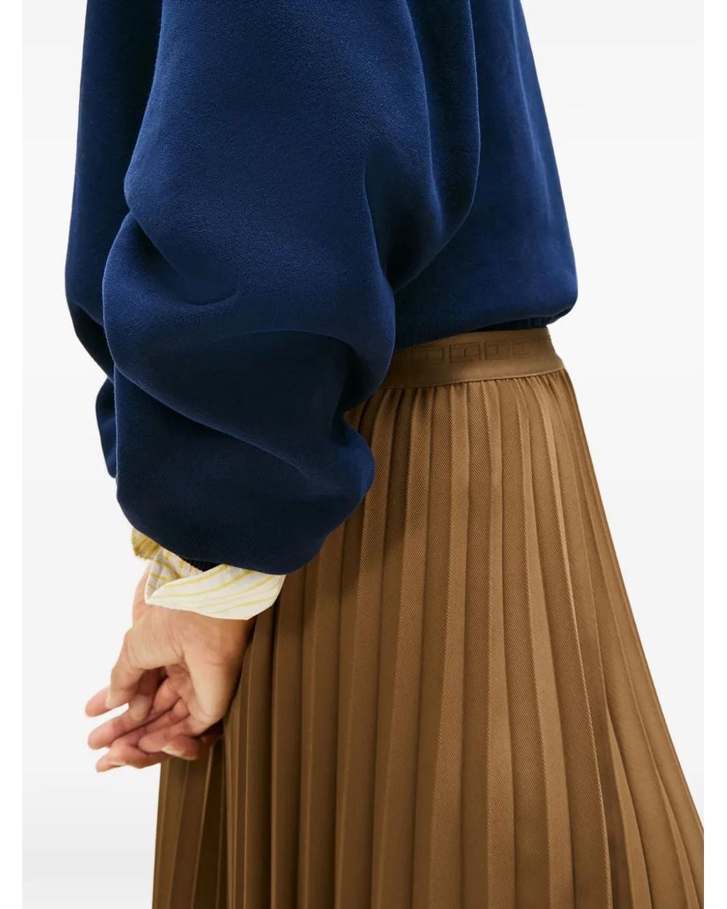 Tommy Hilfiger Natural Jupe Mi-Longue À Design Plissé