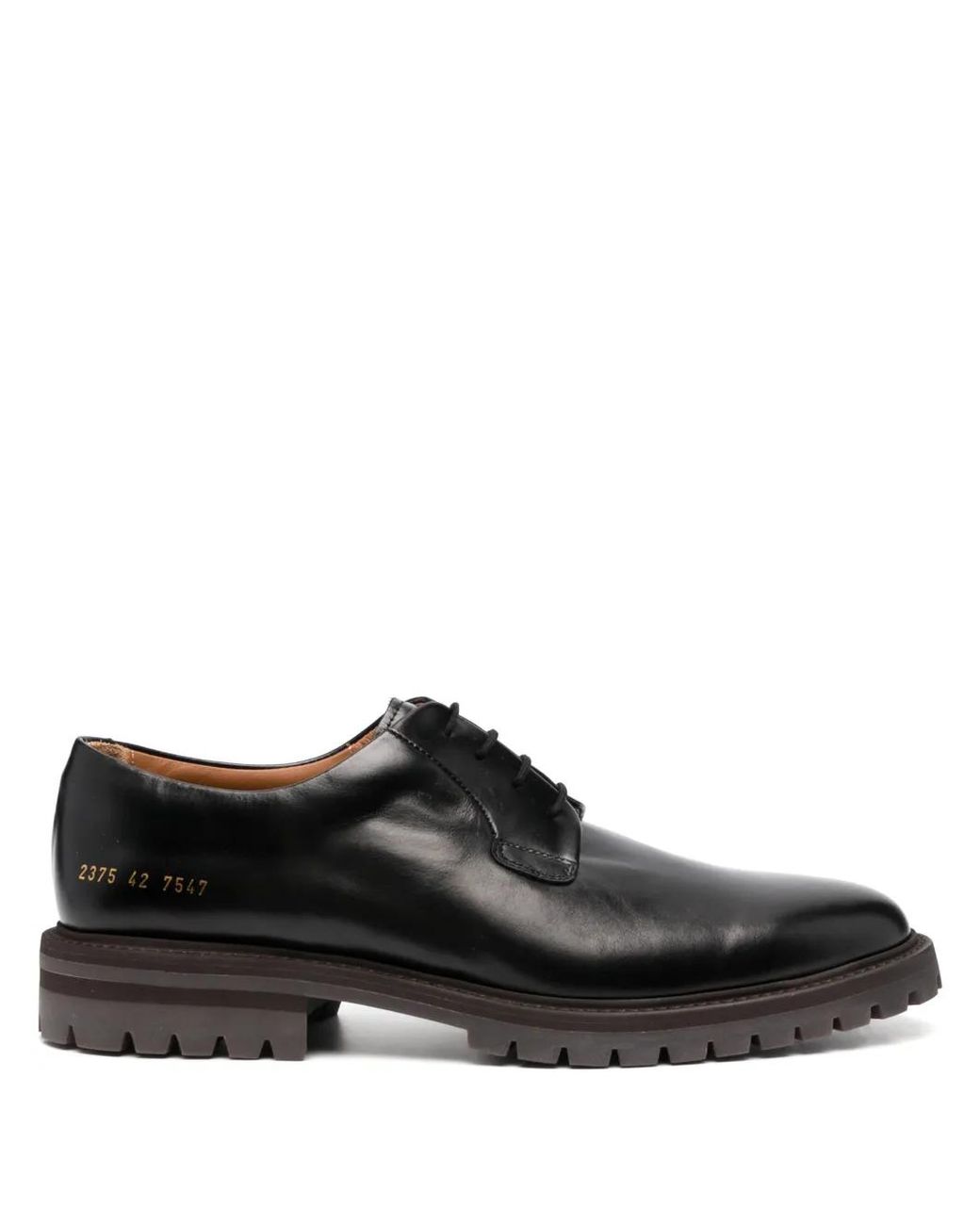 Common Projects Black Leather Derby Shoes for men
