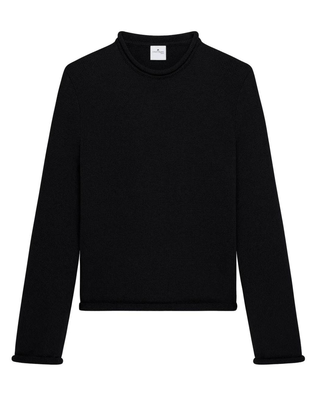 Courreges Black Crew-Neck Sweater for men