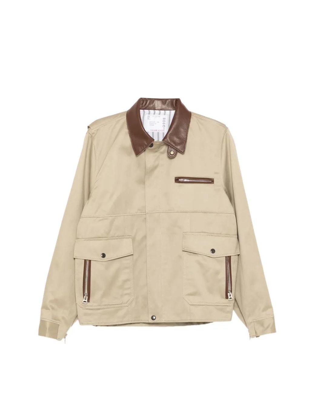 Sacai Natural Shirt-Collar Cotton Jacket for men
