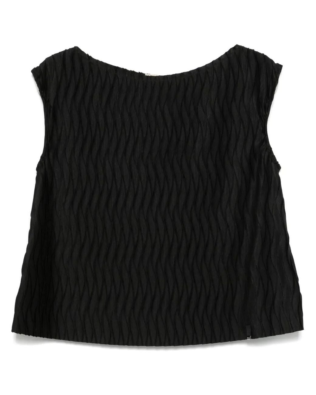 Herno Black Plissé Top