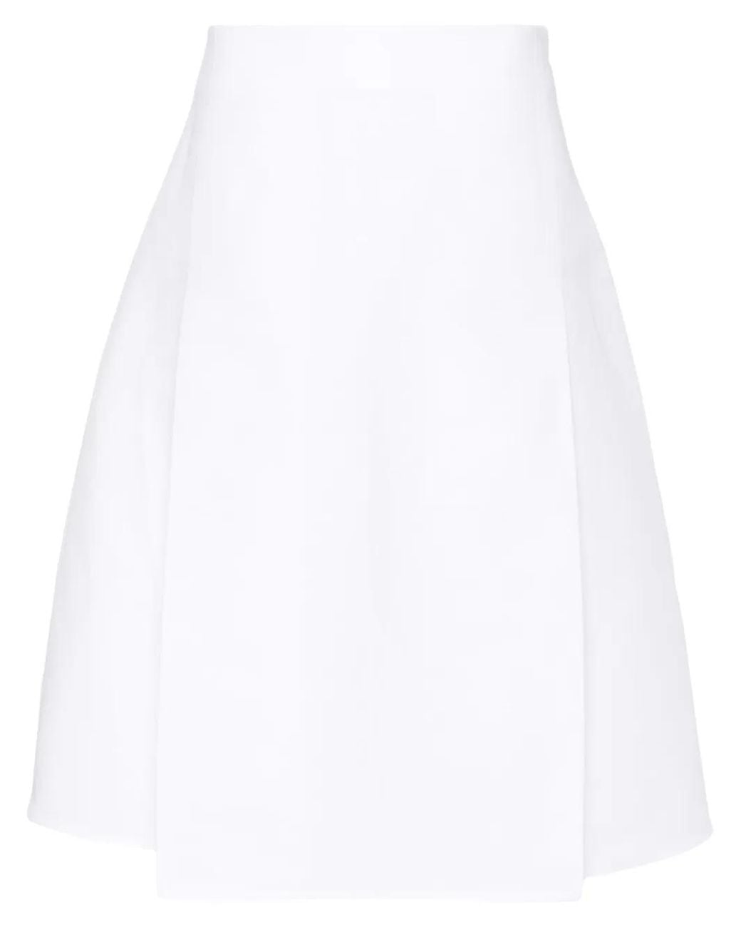Marni White Midi Skirt With Pleat