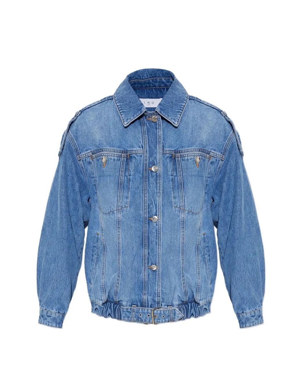 IRO Blue Arcanes Belted-Hem Denim Jacket