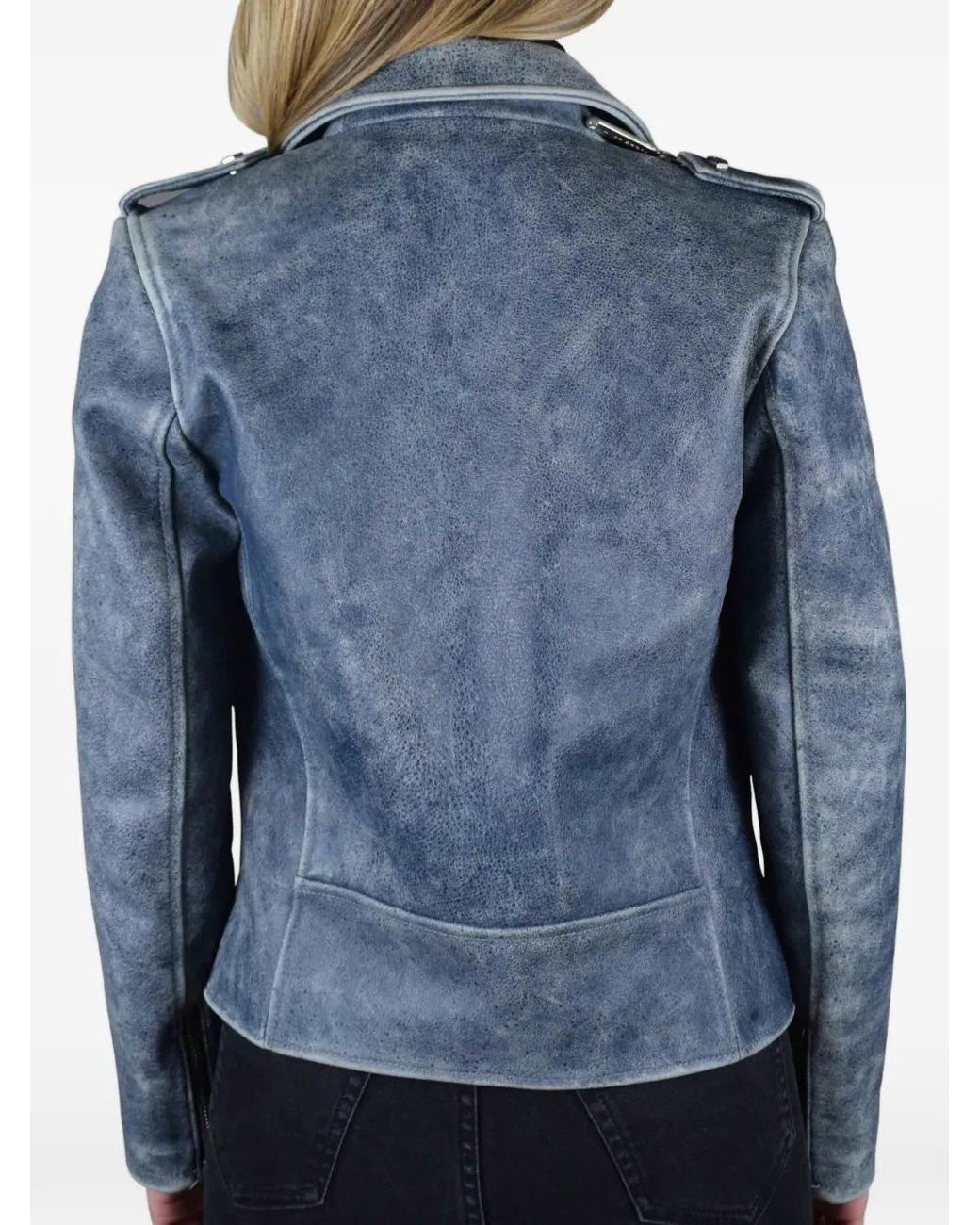 Philipp Plein Blue Veste À Zips Argentés