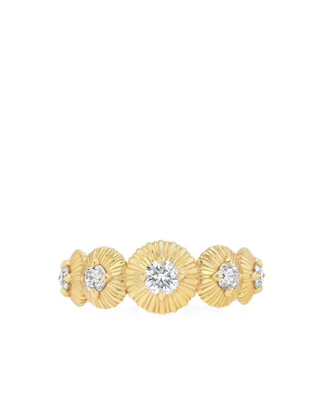 Lizzie Mandler Metallic 18Ct Fluted Diamond Ring