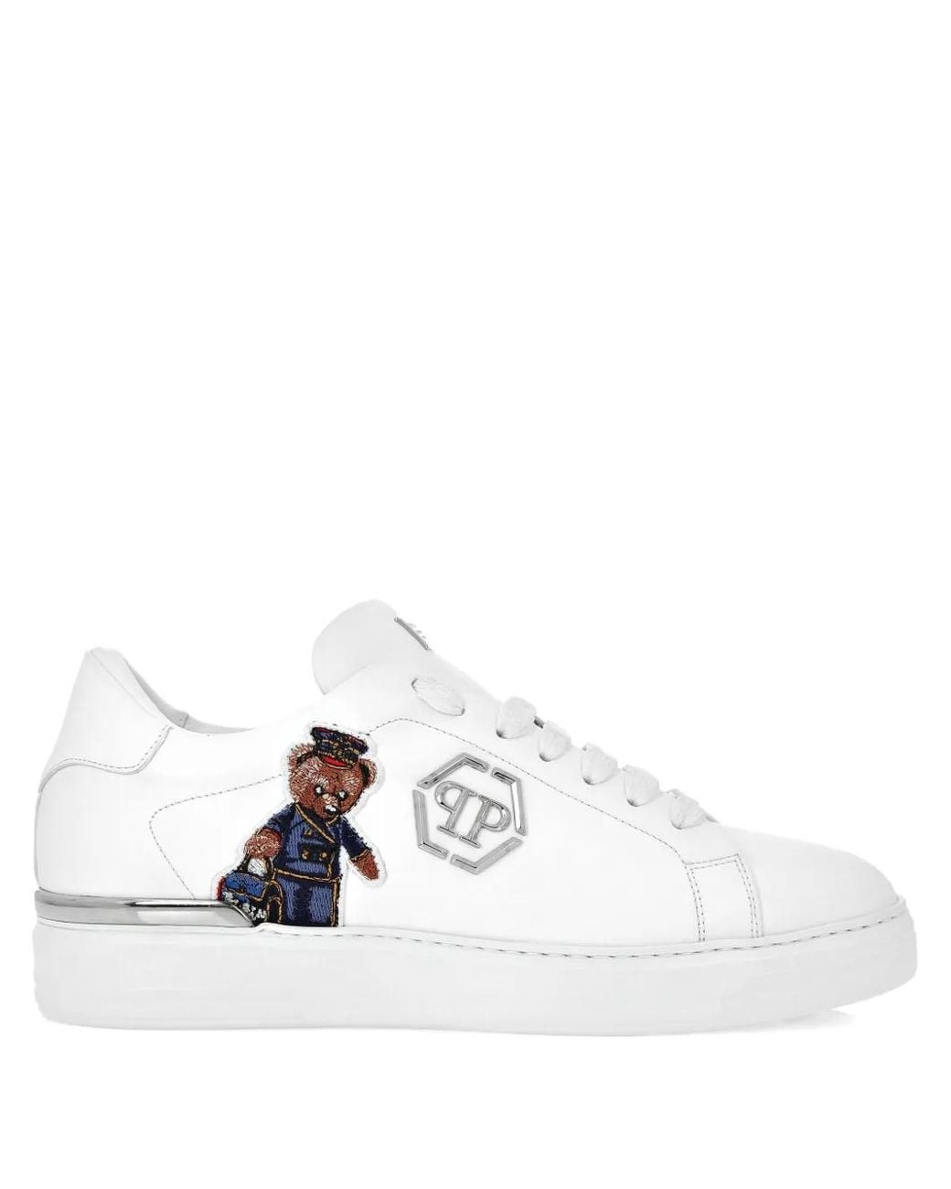 Philipp Plein White Teddy Doorman Sneakers