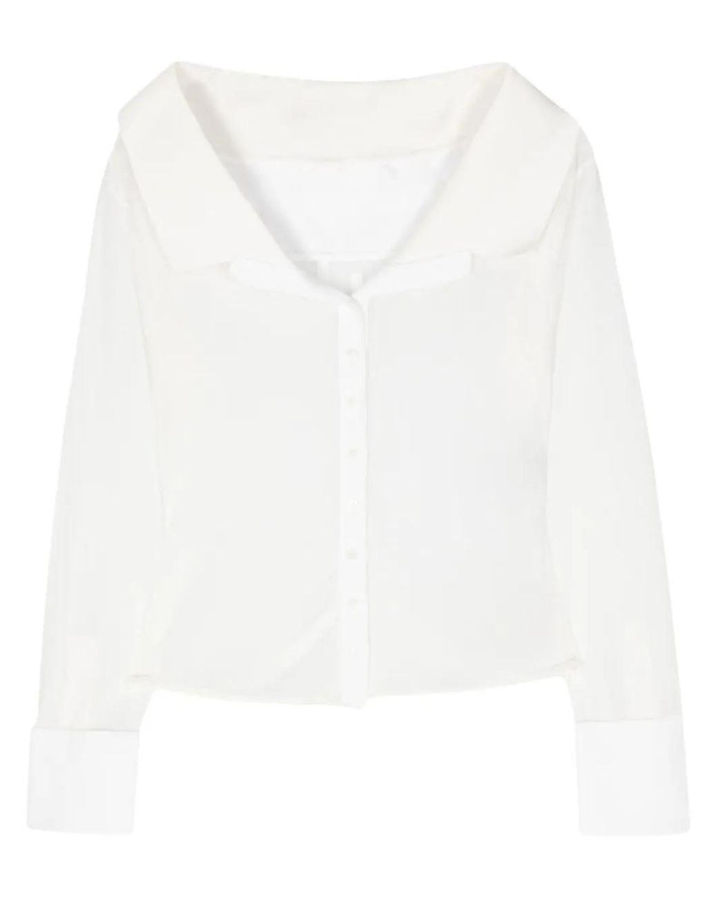 Jacquemus White La Chemise Brezza Shirt With Open Shoulders
