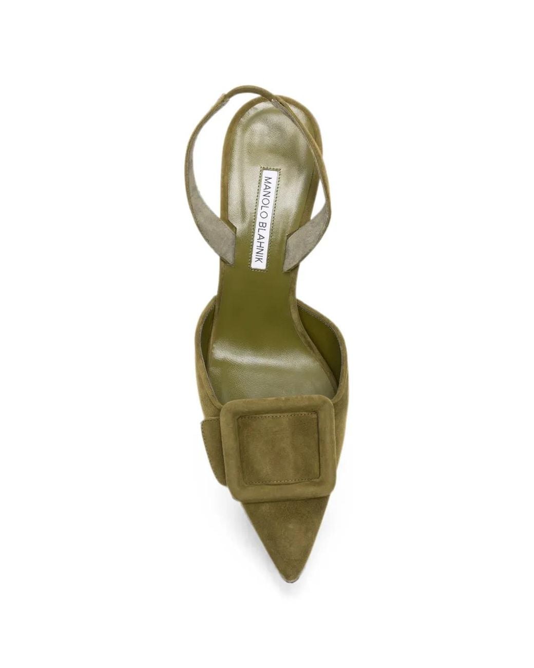 Manolo Blahnik Metallic Maysli Buckle-Detail Heeled Pumps