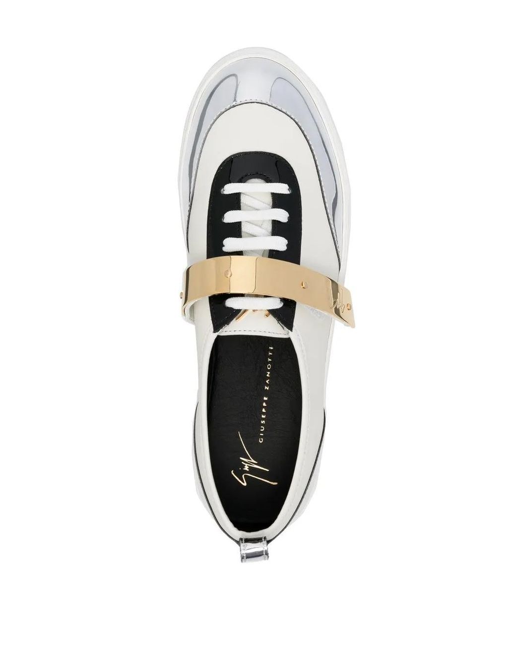 Giuseppe Zanotti White Strap-Detail Low-Top Sneakers