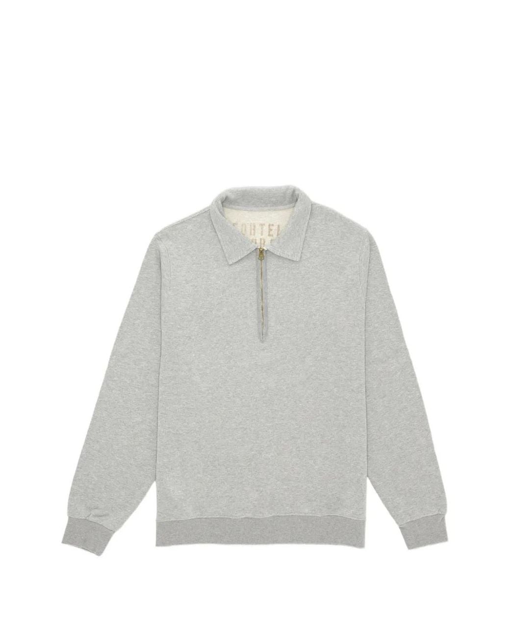 Fortela White Yale Quarter-Zip Sweater for men