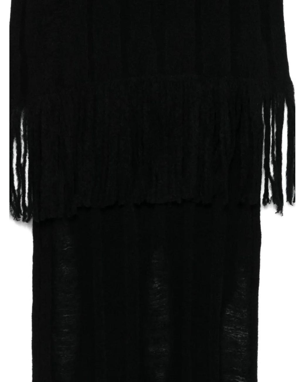 Isabel Benenato Black Wool Blend Scarf for men