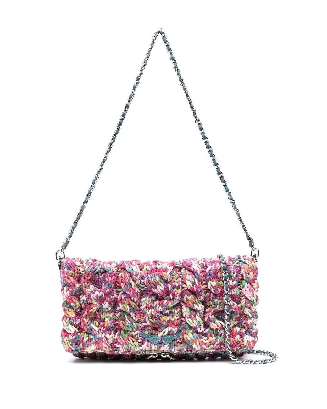 Zadig & Voltaire Chunky-knit Shoulder Bag in Pink | Lyst