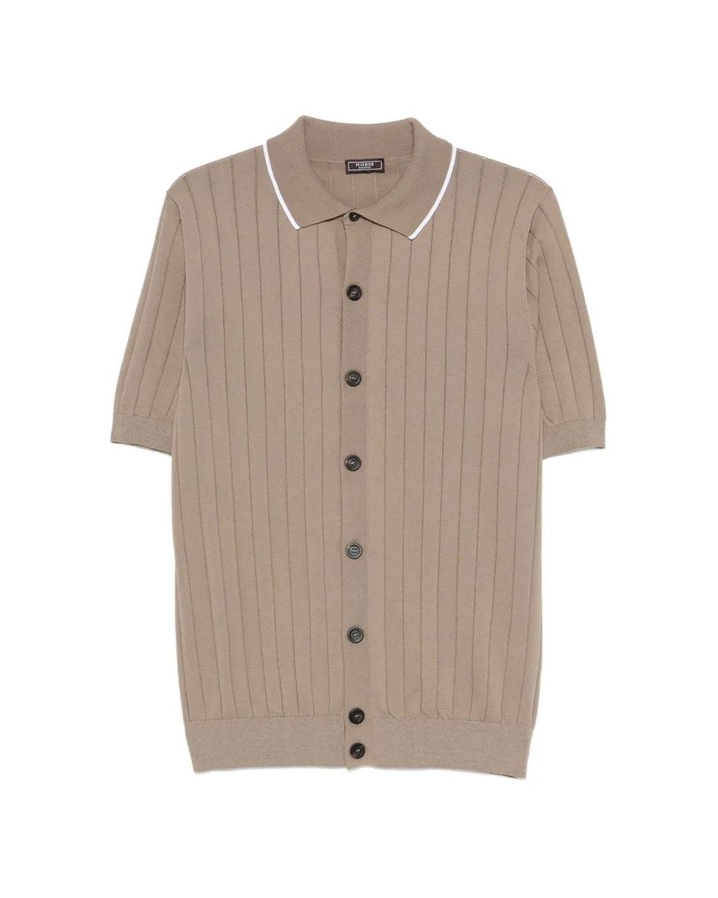 Peserico Natural Ribbed Buttoned Shirt for men