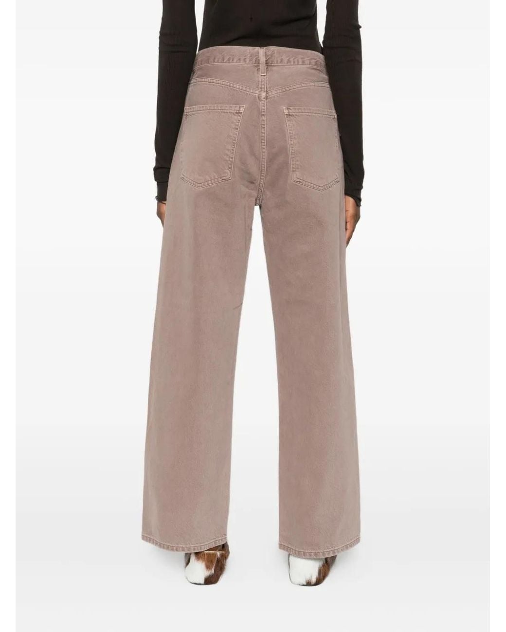 Agolde Gray Five-Pocket Trousers
