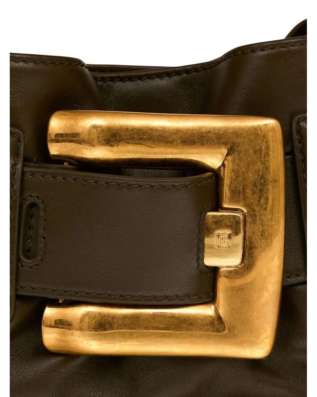 Balmain Metallic Mini Anthem Clutch Bag