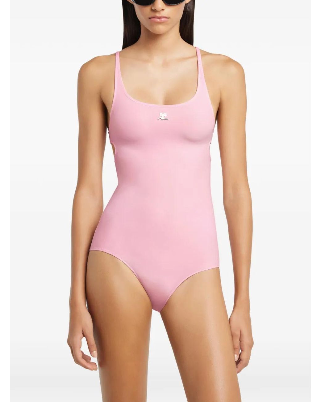 Courreges Pink Cut-Out Swimsuit