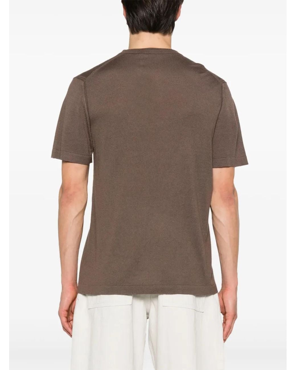 Jonathan Simkhai Brown Ribbed T-Shirt for men