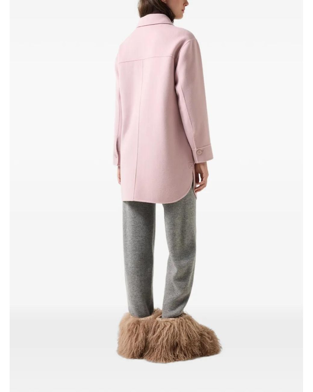 Bogner Pink Tory Button-Up Coat