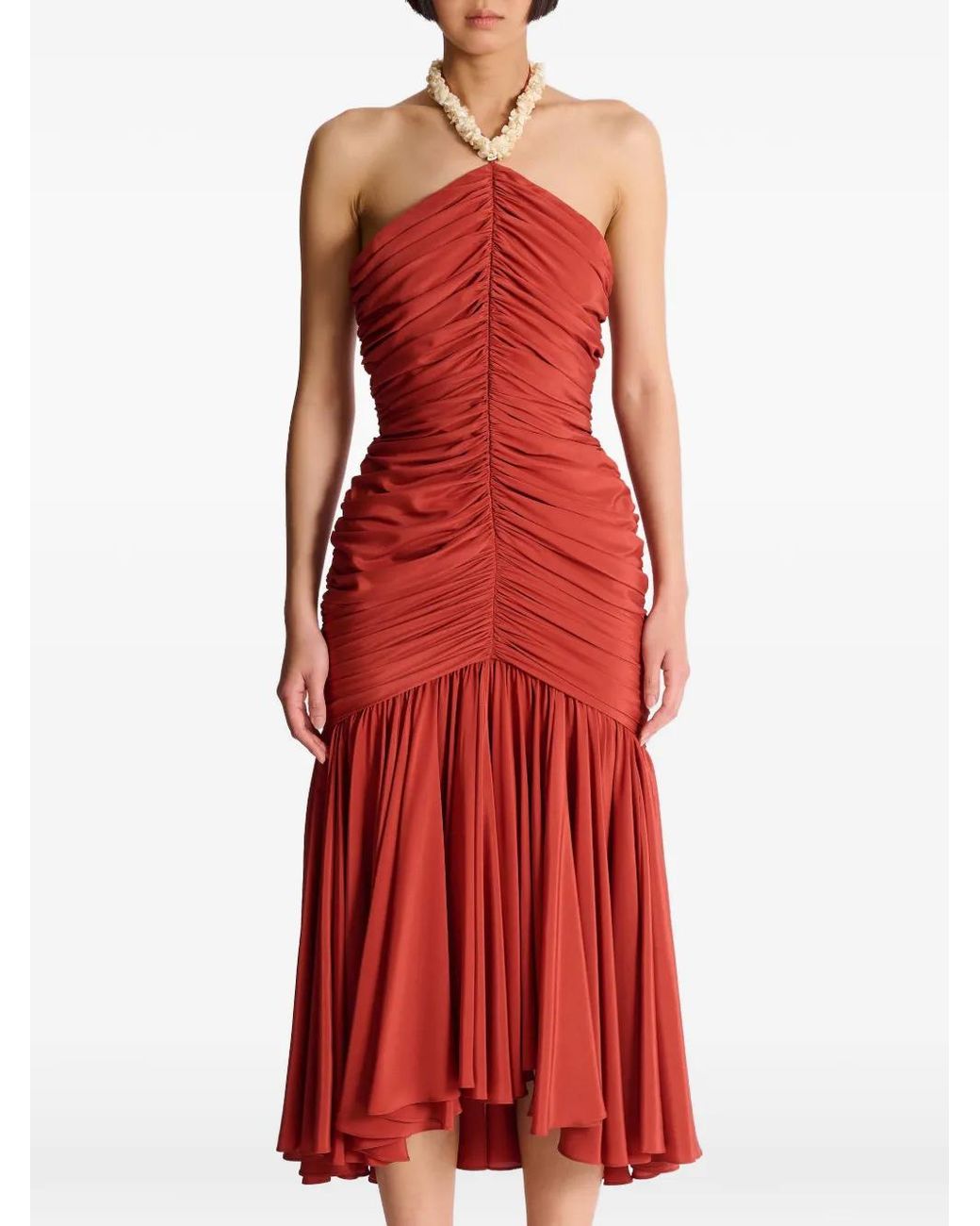 Balmain Red Crepe Shell Dress